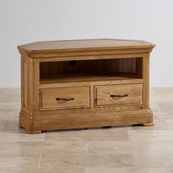 Corner & Widescreen Tv Cabinets | Oak Furniture Land With 2018 Oak Corner Tv Stands (Photo 5063 of 7825)