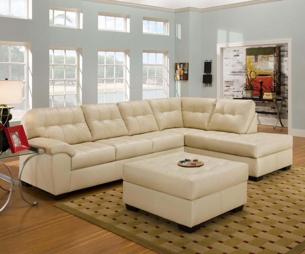 Featured Photo of 22 Inspirations Cream Sectional Leather Sofas