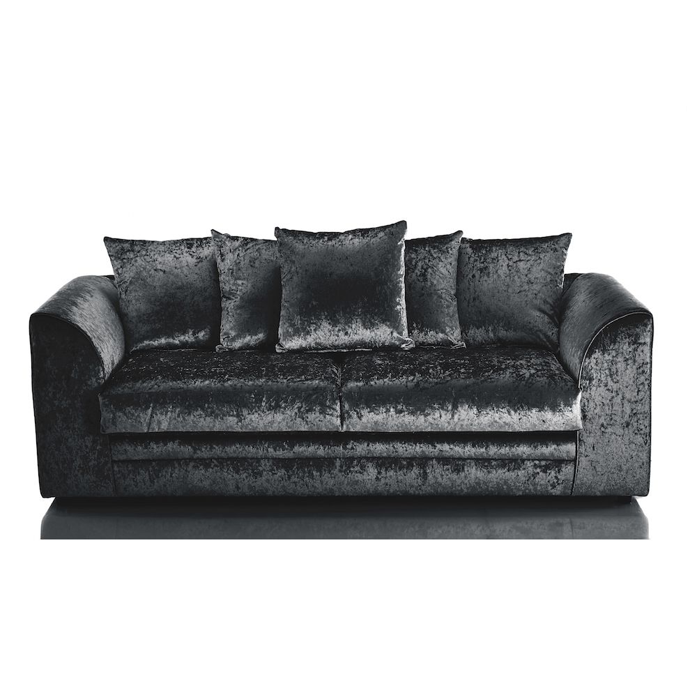 Crushed Velvet Furniture | Sofas, Beds, Chairs, Cushions Within Black Velvet Sofas (Photo 1 of 20)