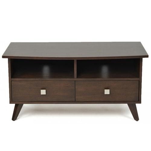 Dark Wood Contemporary Tv Stand With Wire Access – £239.99 With Most Recent Funky Tv Stands (Photo 21 of 29)