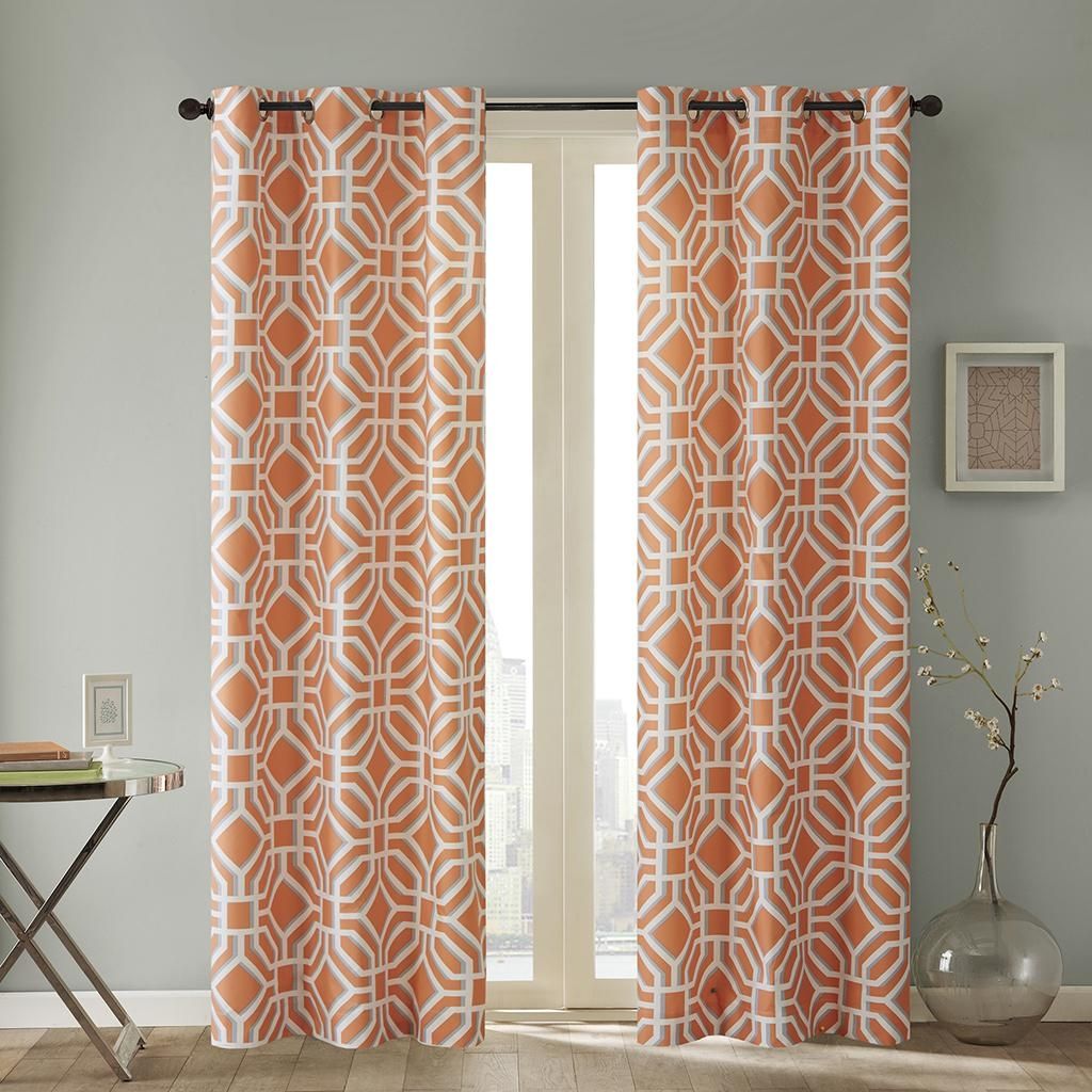 Decor: Orange Pattern Macys Curtains With Gray Wall And Wall Art With Regard To Macys Wall Art (Photo 1 of 20)