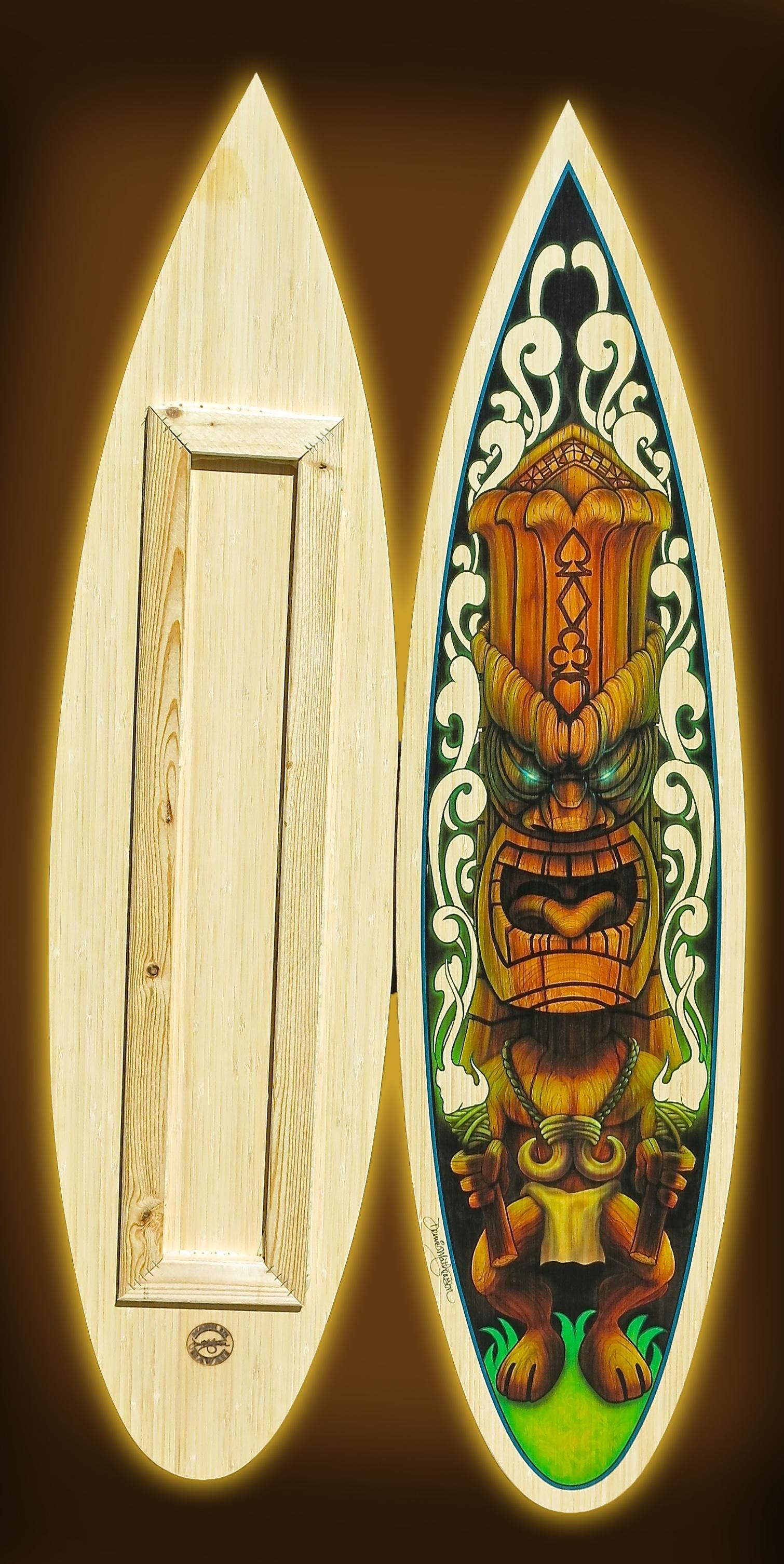 Dennis Mathewson 48" Bamboo Tiki Surfboard Wall Art (View 14 of 20)