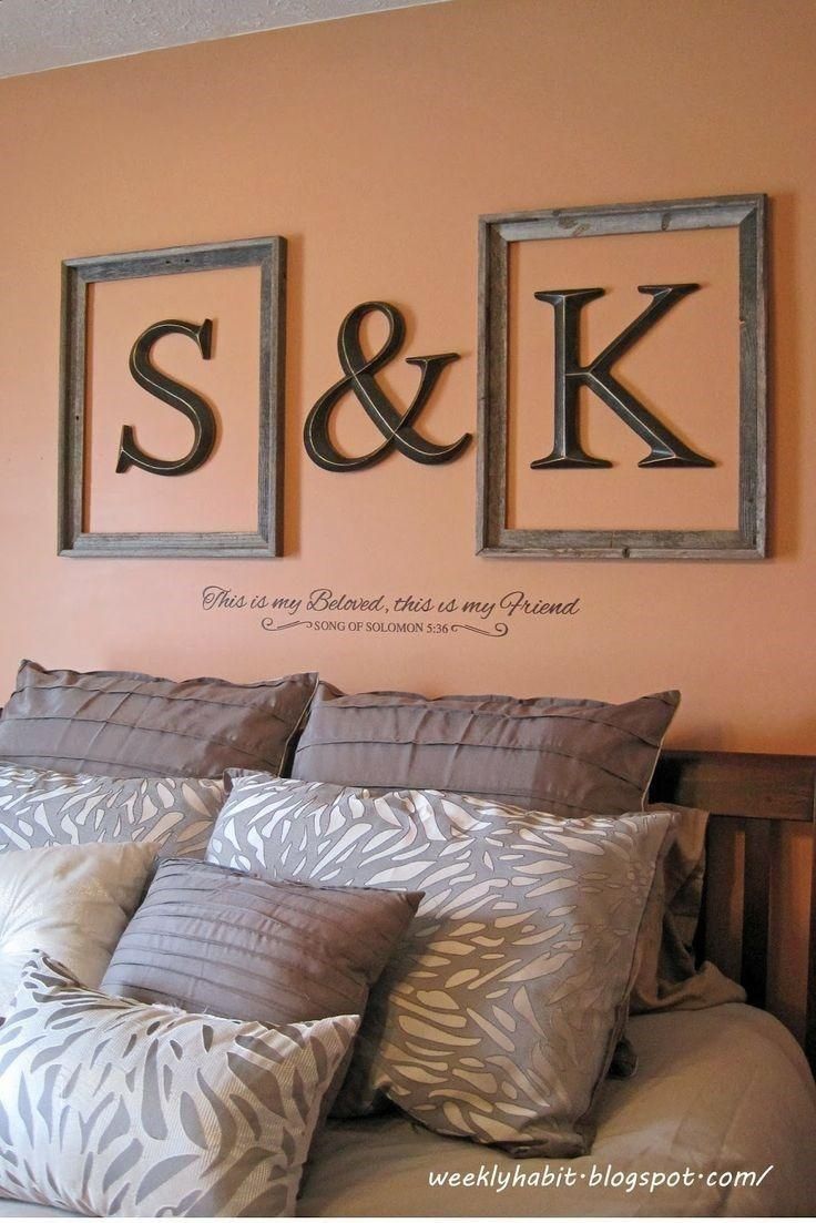 Diy Wall Decor. Love The Idea Of The Framed Letters. For Us They'd Intended For Decorative Initials Wall Art (Photo 9 of 20)