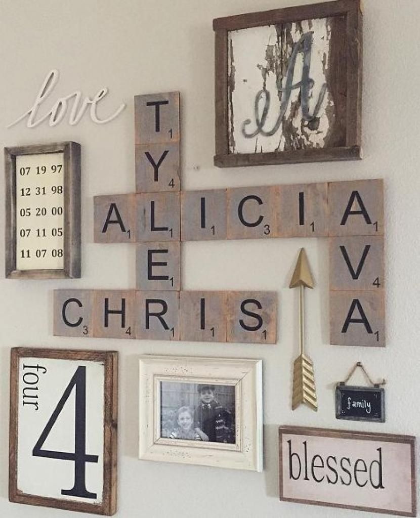 Diy Wall Decoration Diy Wall Art 16 Innovative Wall Decorations Intended For Scrabble Names Wall Art (Photo 8 of 20)