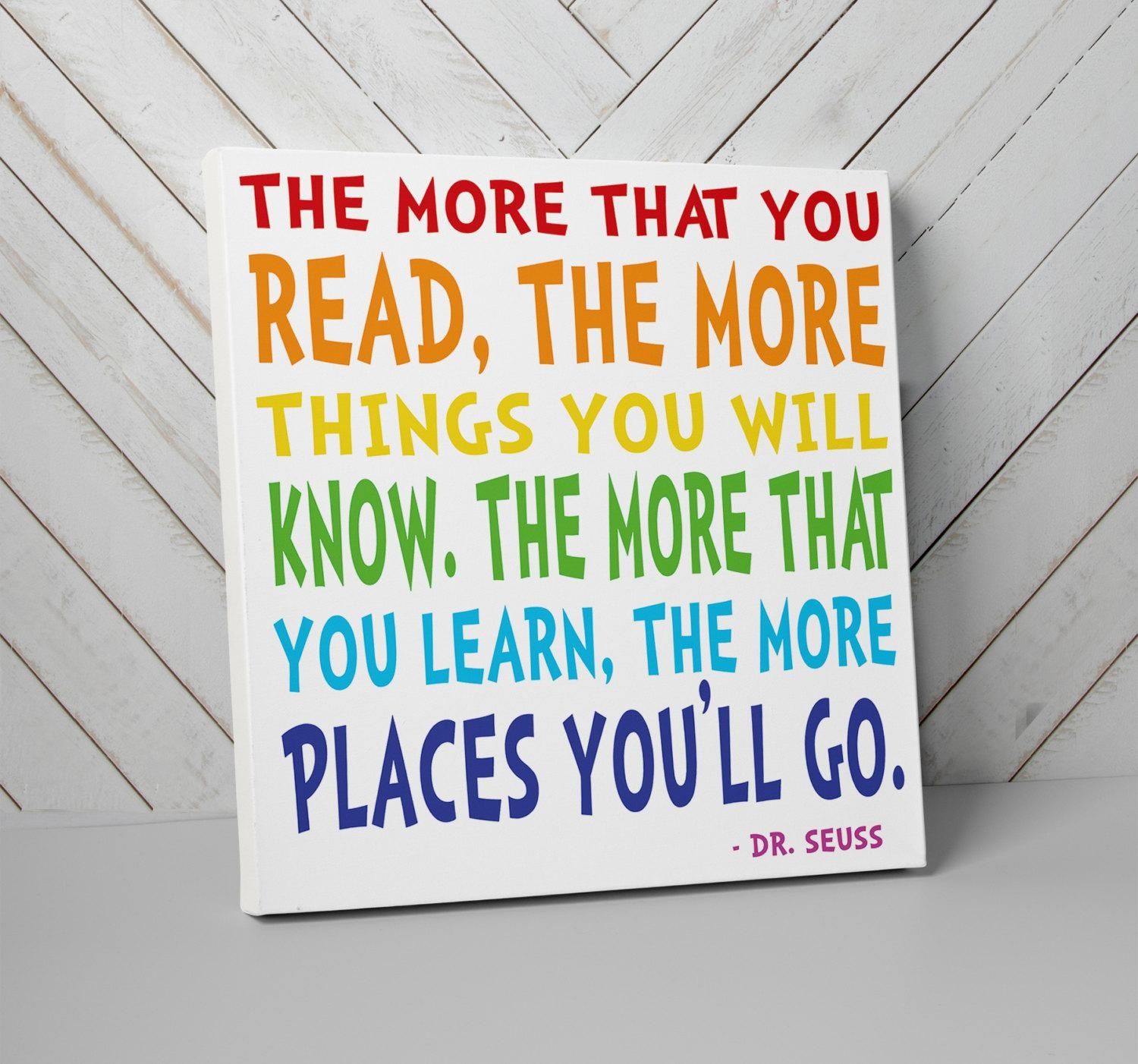 Dr. Seuss Nursery Art, The More You Read With Dr Seuss Canvas Wall Art (Photo 19 of 20)