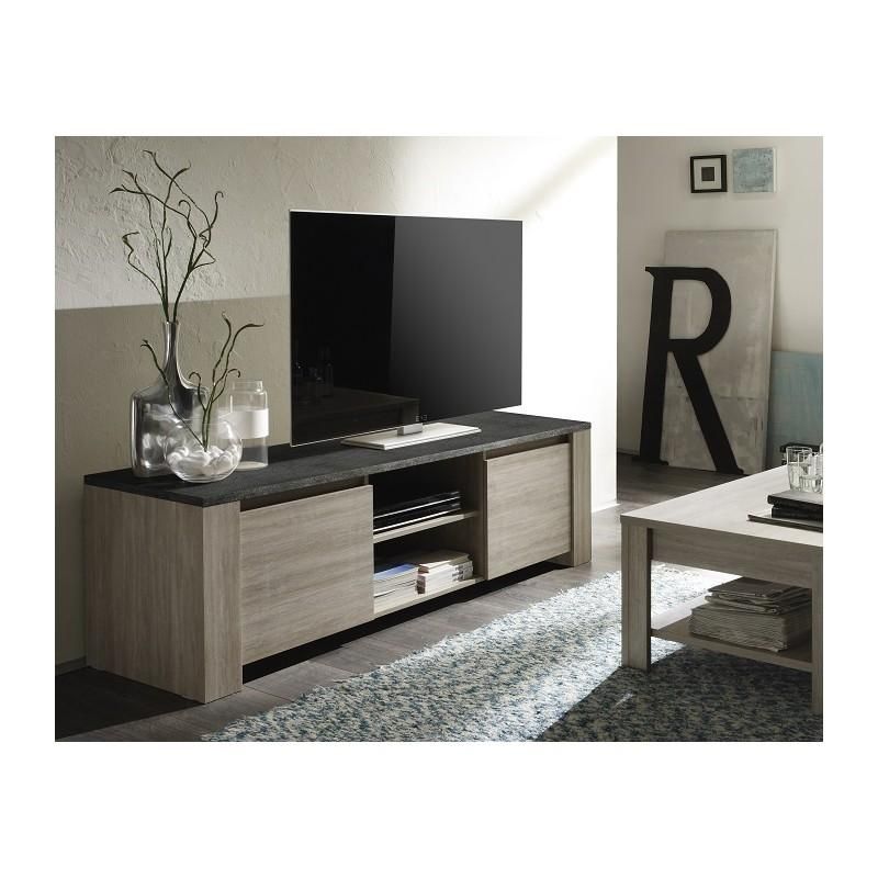 Elba – Oak Tv Stand With Marmor Imitation Top – Tv Stands – Sena With Most Recent Grey Wood Tv Stands (Photo 4829 of 7825)