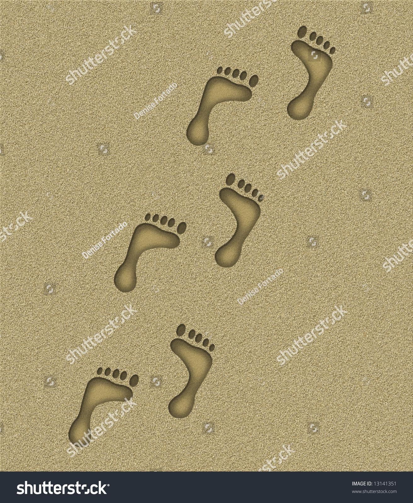 Footprints Sand Stock Illustration 13141351 – Shutterstock With Footprints In The Sand Wall Art (Photo 16 of 20)
