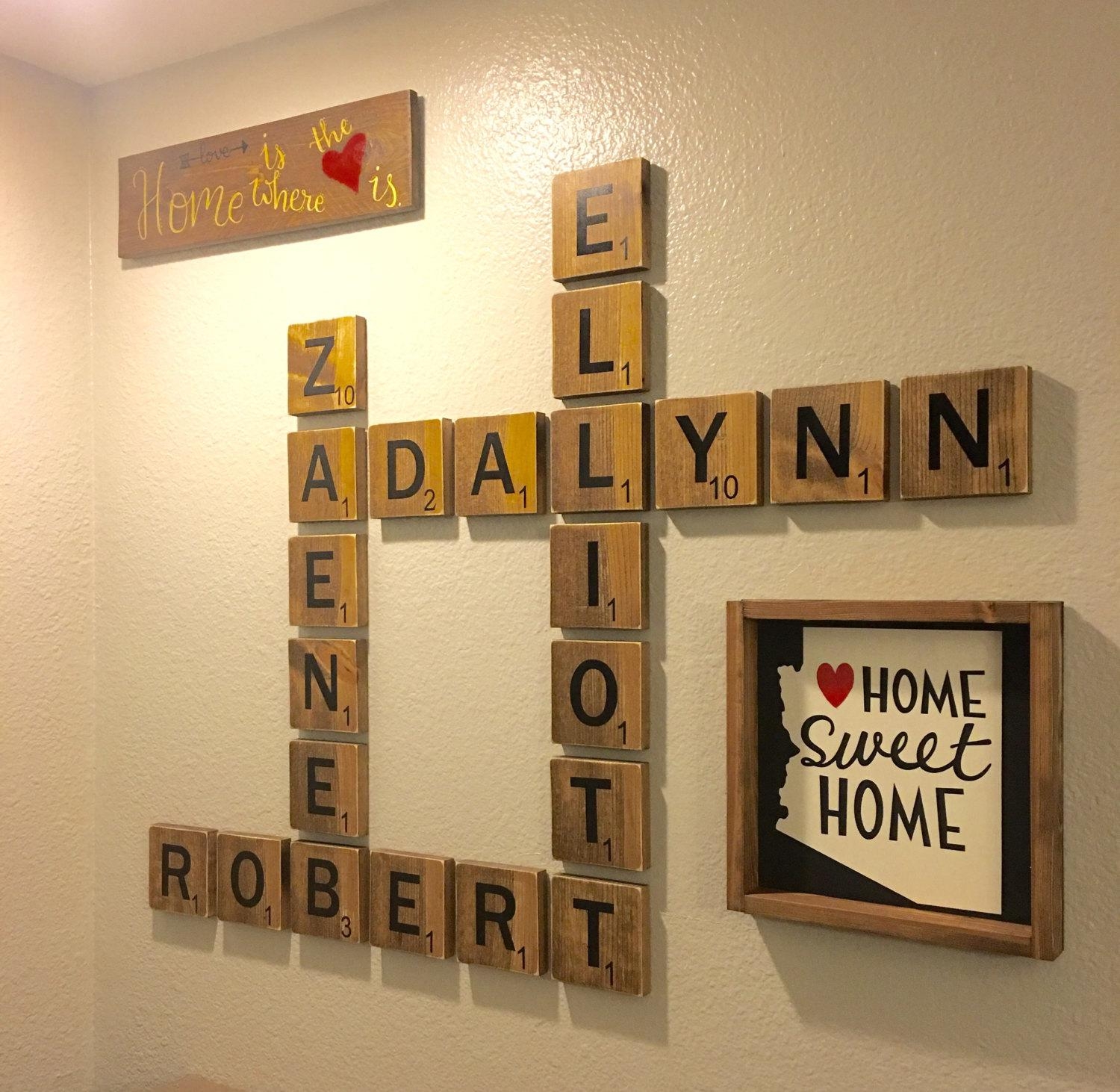 Free Shipping For A Limited Time Wooden Scrabble Tiles For Scrabble Names Wall Art (Photo 1 of 20)