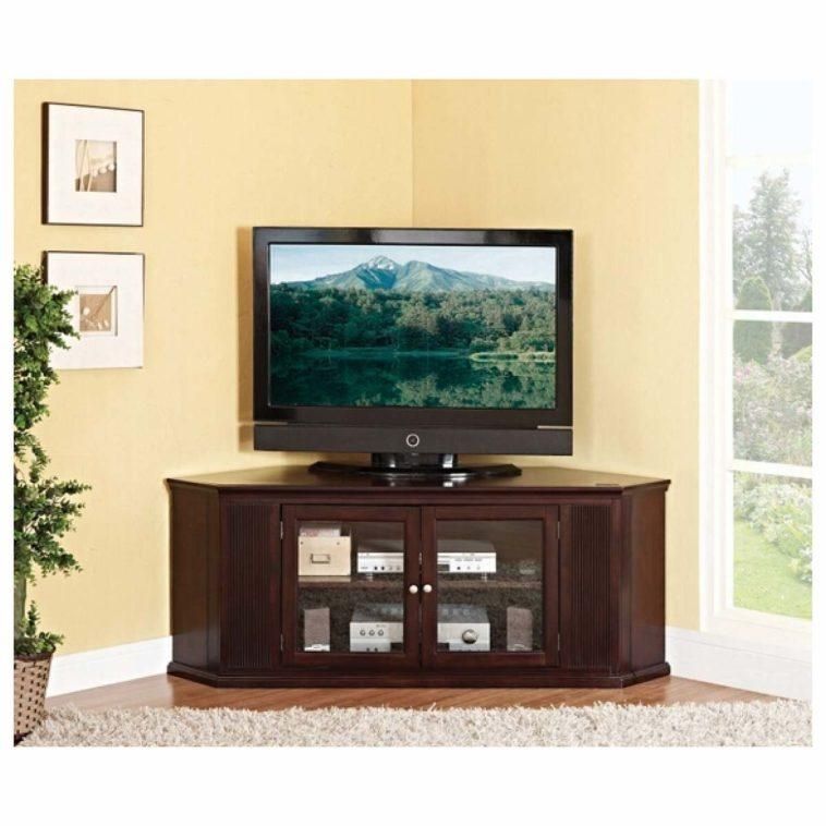 Furniture. Brown Wooden Media Cabinet With Tv Stand Using Storage Inside Best And Newest Corner Tv Cabinets With Glass Doors (Photo 3847 of 7825)