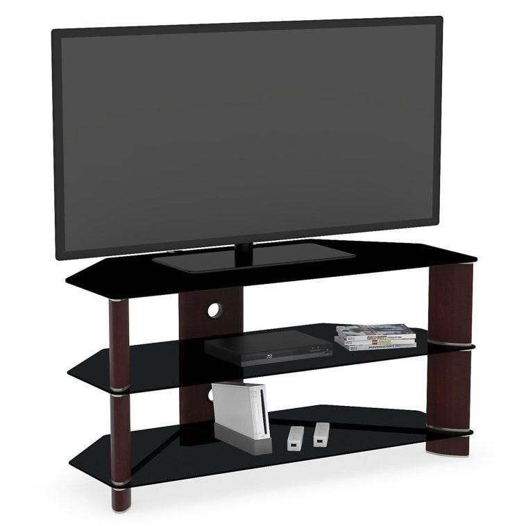 Furniture. Corner Glass Tv Stand With Shelves As Well As Big For Most Recent Big Tv Stands Furniture (Photo 17 of 20)