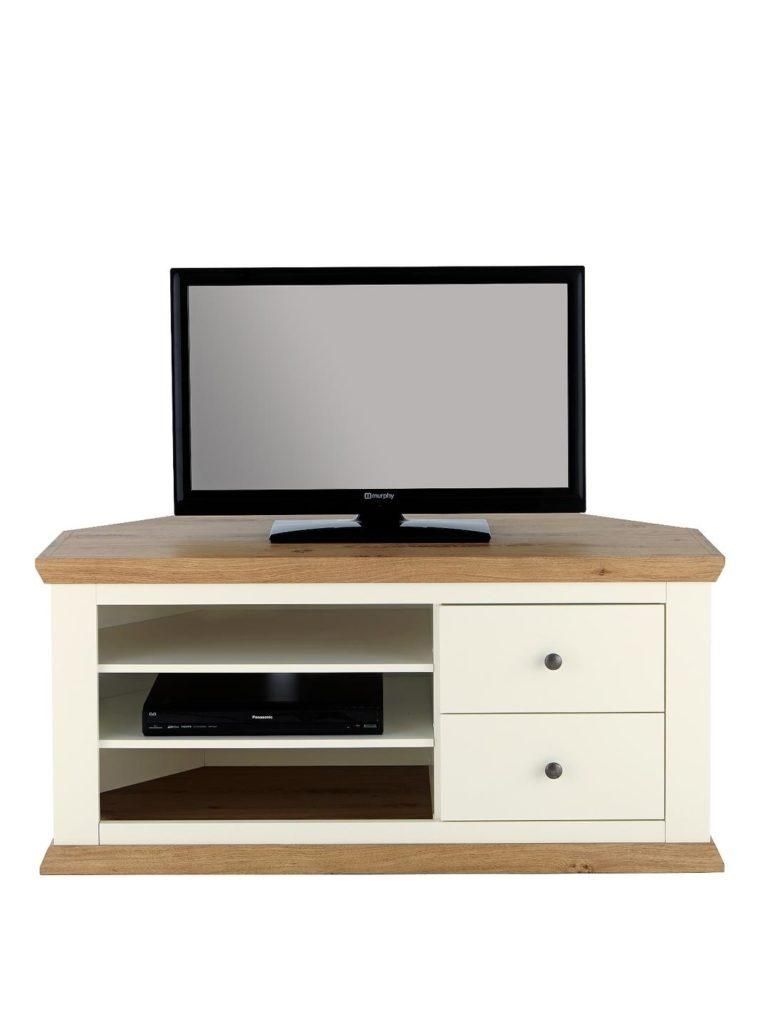 Furniture. White Wood Corner Tv Stand With 2 Drawers And 3 Shelves With Latest White And Wood Tv Stands (Photo 19 of 20)