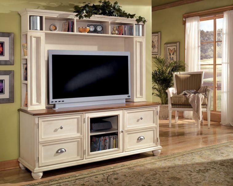 Furniture. White Wood French Country Style Big Screen Tv Stand Throughout Recent Country Tv Stands (Photo 13 of 20)