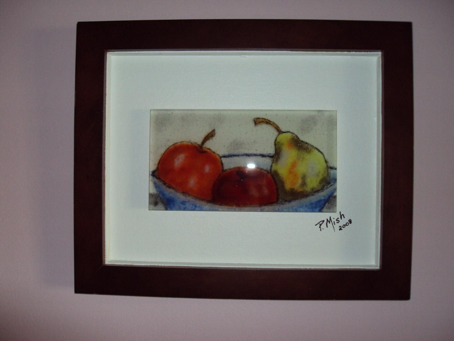 Fused Glass Wall Art. Fruit In A Bowl Framed With Framed Fused Glass Wall Art (Photo 17 of 20)