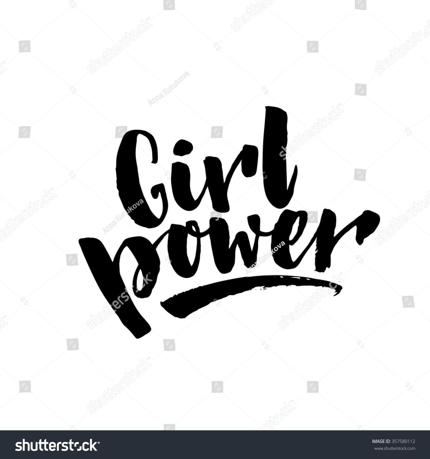 Girl Power Text Feminism Slogan Black Stock Vector 357580112 In Feminist Wall Art (View 4 of 20)