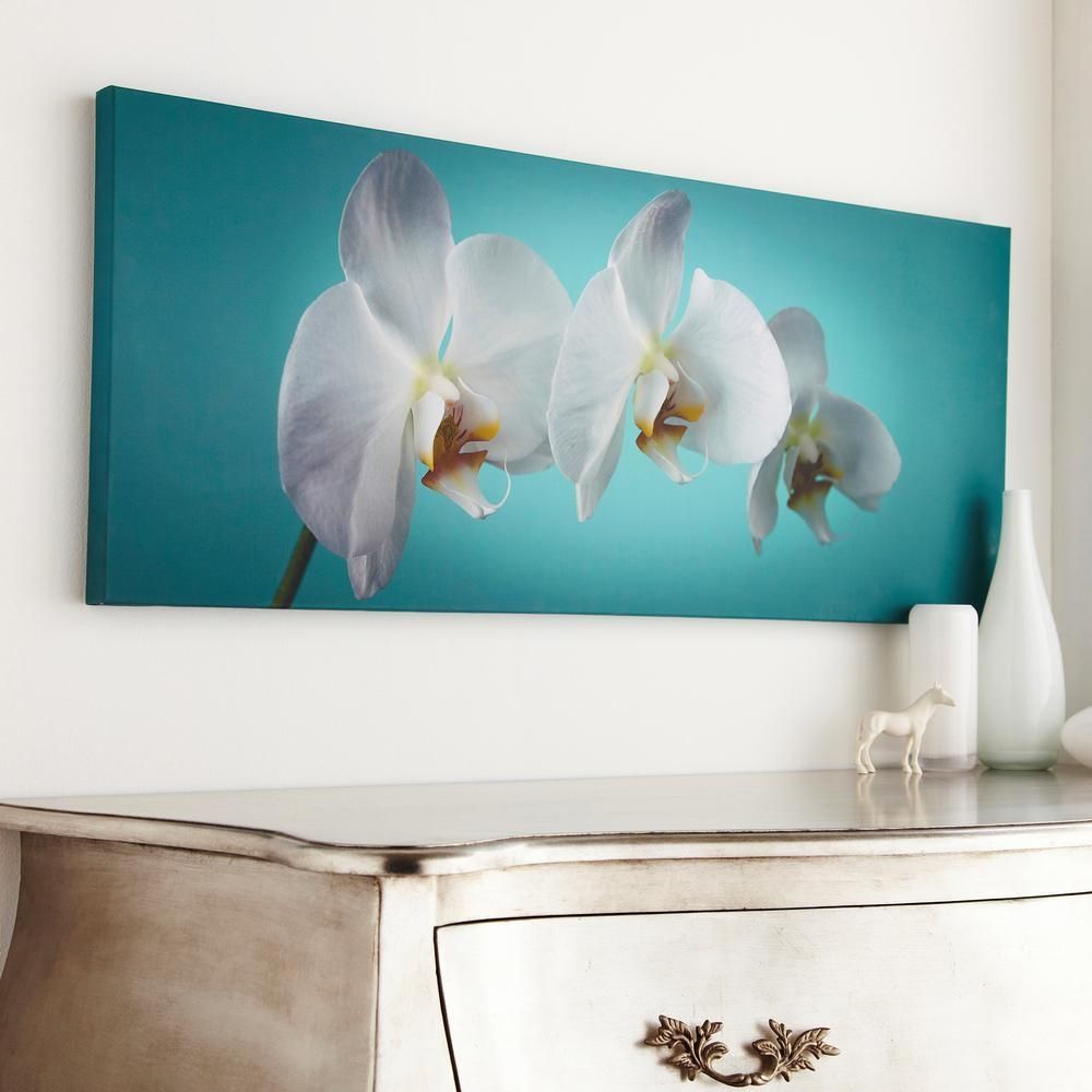 Graham And Brown 39 In. X 16 In. "teal Orchid"graham And Brown Pertaining To Brown And Turquoise Wall Art (Photo 10 of 20)