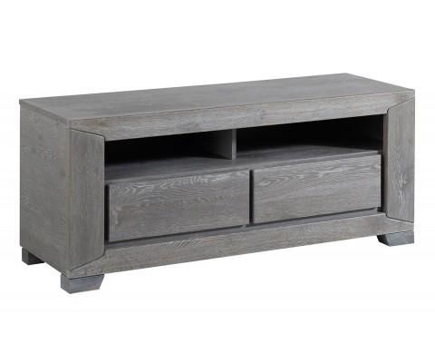 Gray French Oak Tv Stand / Unit With 2 Drawers And Shelves Intended For Best And Newest Grey Wood Tv Stands (Photo 4820 of 7825)