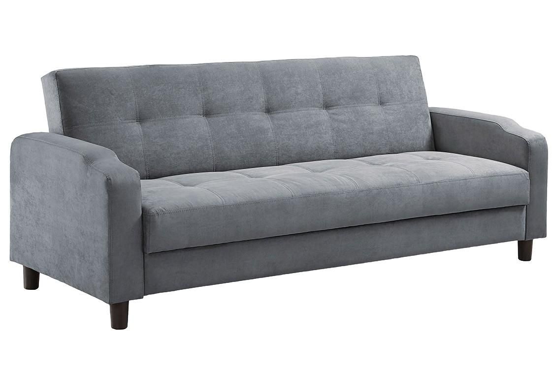 Grey Convertible Futon Sofa Bed Sleeper | Reno Modern Futon Couch Throughout Cushion Sofa Beds (View 4 of 23)