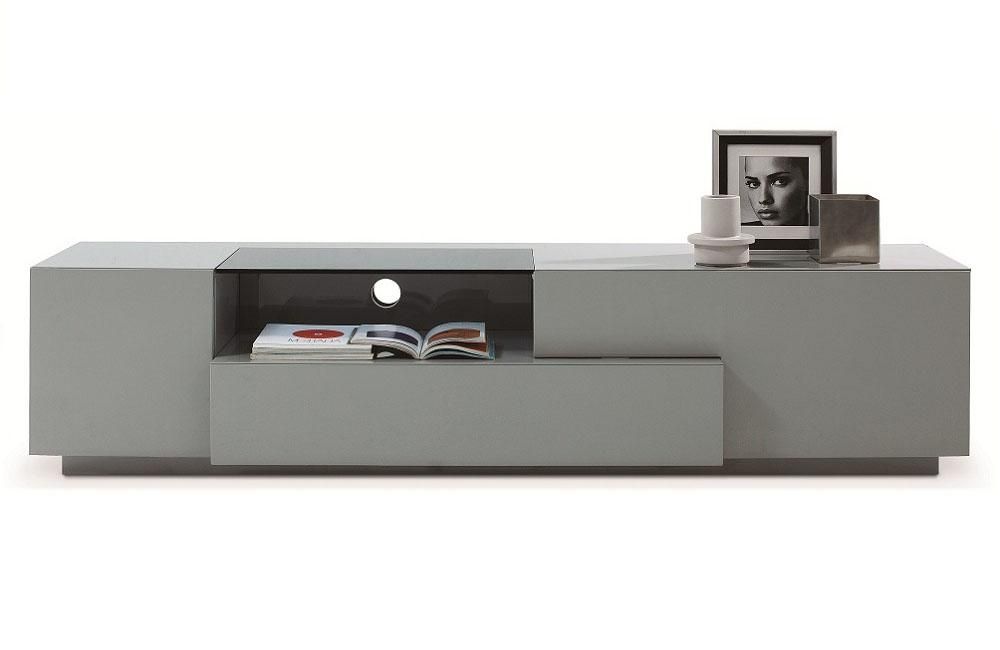 Grey Finish Contemporary Functional Entertainment Tv Stand Chula With Most Popular Grey Tv Stands (Photo 4740 of 7825)