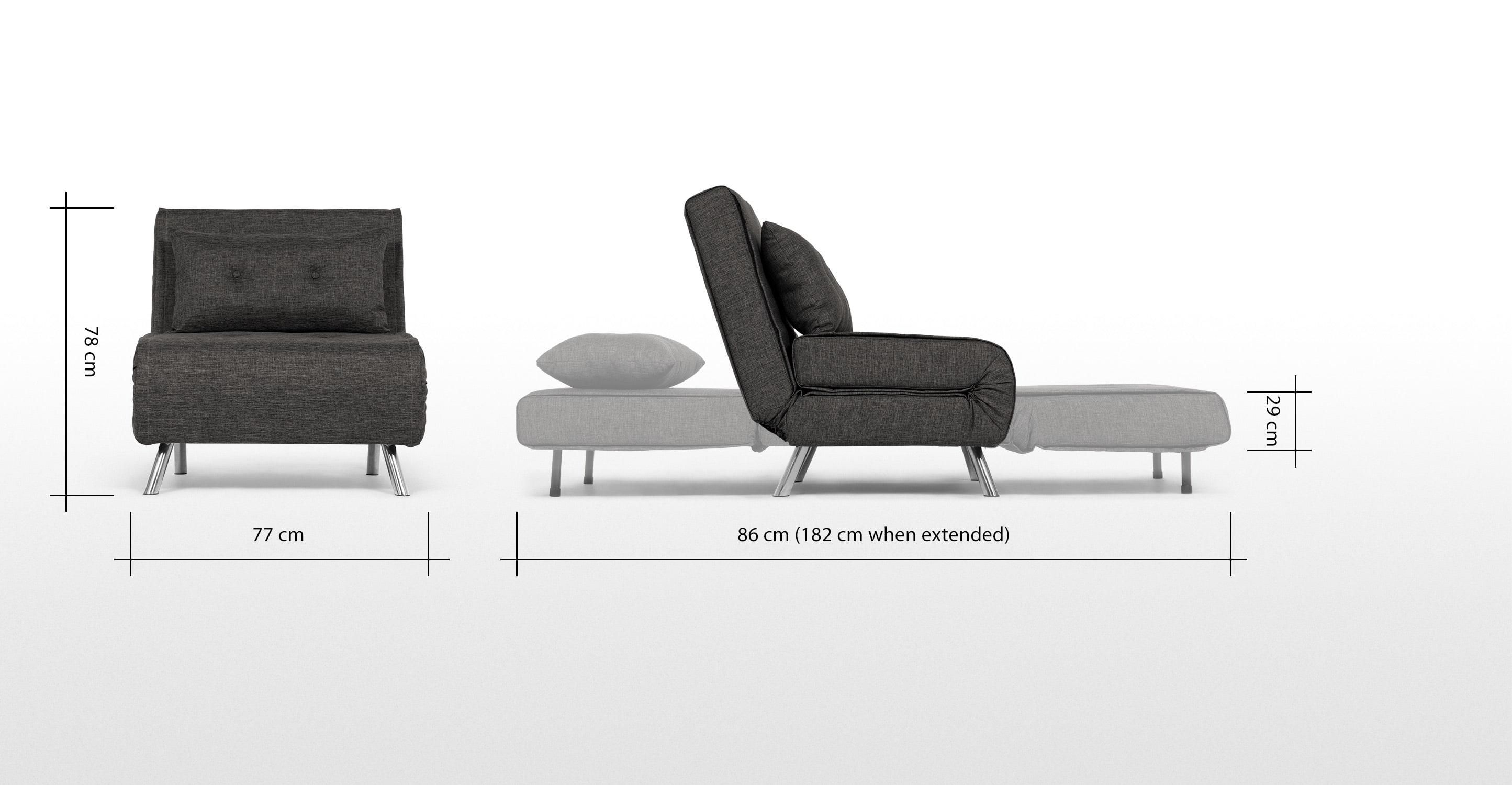 Haru Single Sofa Bed, Cygnet Grey | Made For Single Chair Sofa Beds (Photo 22 of 22)