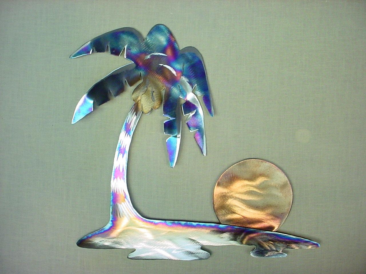 Hawaiian Pacific Tropical Island Hawaii Palm Tree Steel Metal With Regard To Hawaiian Metal Wall Art (Photo 1 of 20)