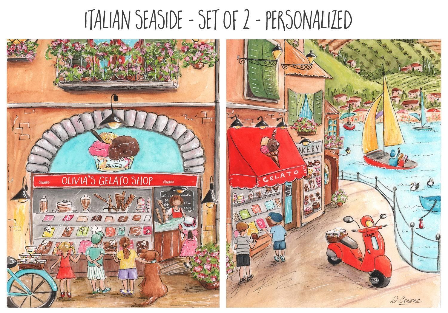 Italian Baby Nursery Or Red Italian Kitchen Wall Art Set Of Regarding Italian Nursery Wall Art (View 10 of 20)