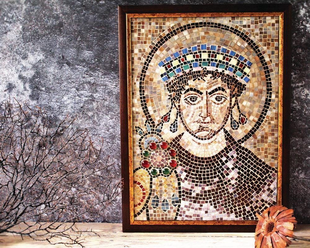 Italian Glass Mosaic Replica Byzantine Art San Vitale Pertaining To Italian Mosaic Wall Art (Photo 2 of 20)
