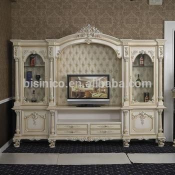 Italy Style European Classical White And Gold Colour Wooden Tv Within Most Up To Date French Style Tv Cabinets (Photo 4912 of 7825)