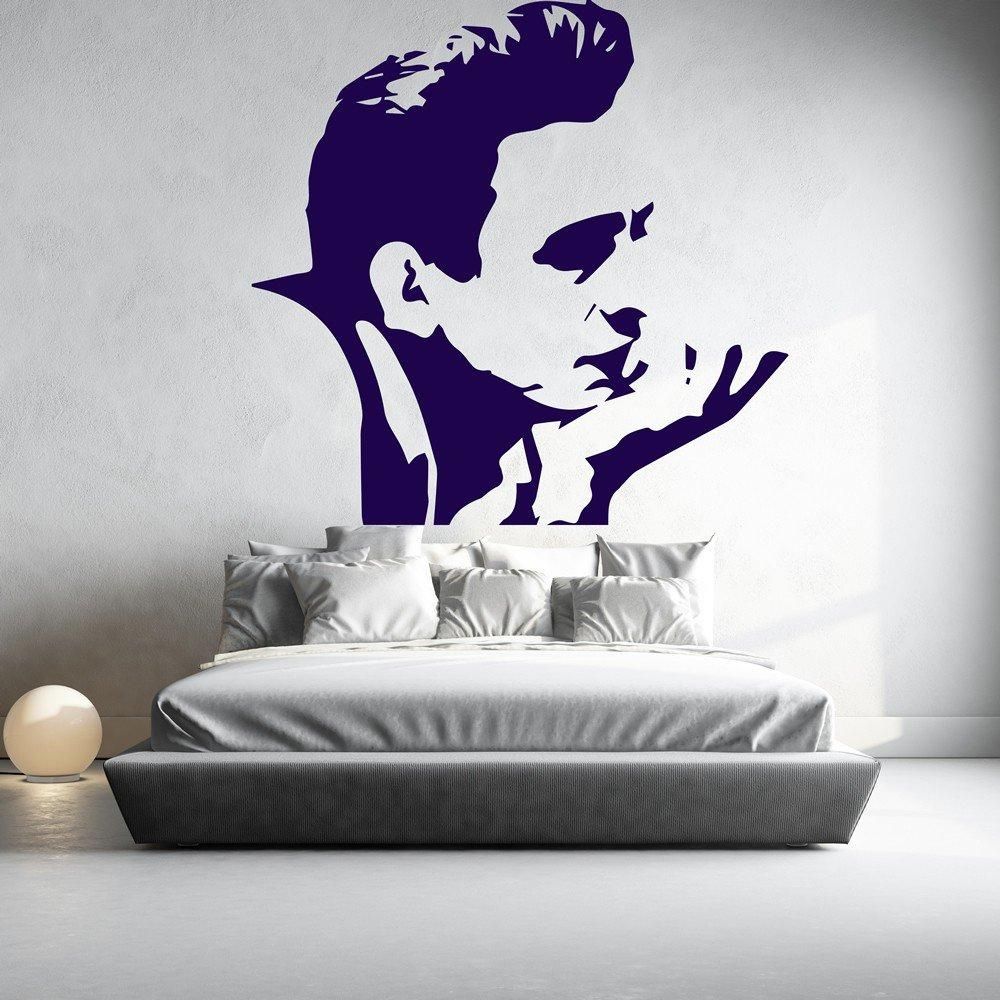 Johnny Cash Musician Icons & Celebrities Wall Stickers Home Decor With Regard To Johnny Cash Wall Art (Photo 3 of 20)
