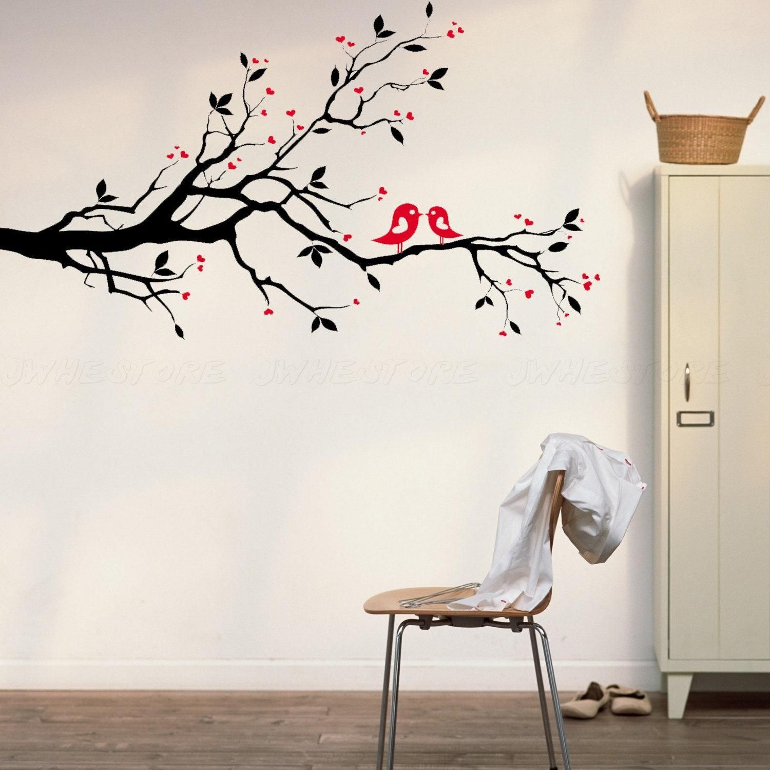 Kids Room. Wall Decal Ideas For Wall Decorations: Black Red Vinyl Pertaining To Cherry Blossom Vinyl Wall Art (Photo 4 of 20)