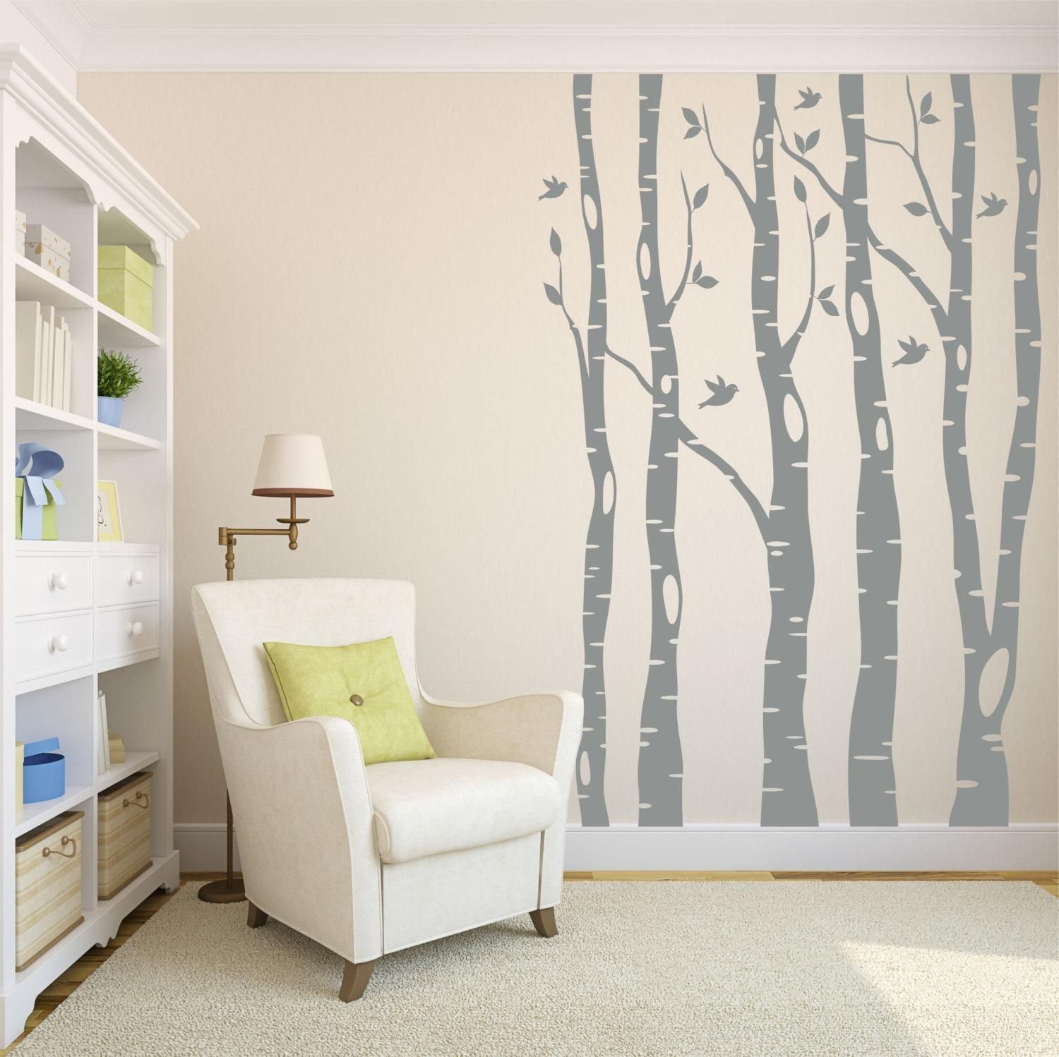 Kids Room. Wall Decal Ideas For Wall Decorations: White Vinyl Wall Pertaining To Oak Tree Vinyl Wall Art (Photo 15 of 20)