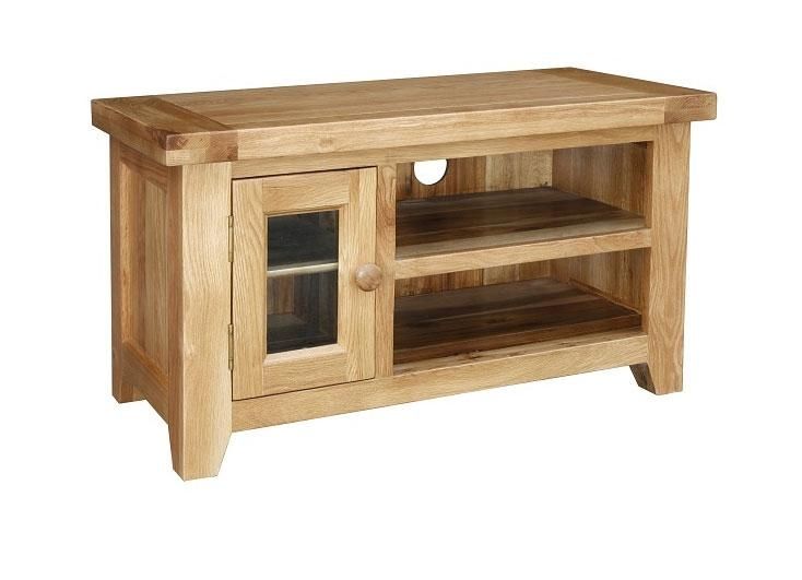 Kincraig Small Solid Rustic Oak Tv Unit Within Recent Small Oak Tv Cabinets (Photo 5421 of 7825)
