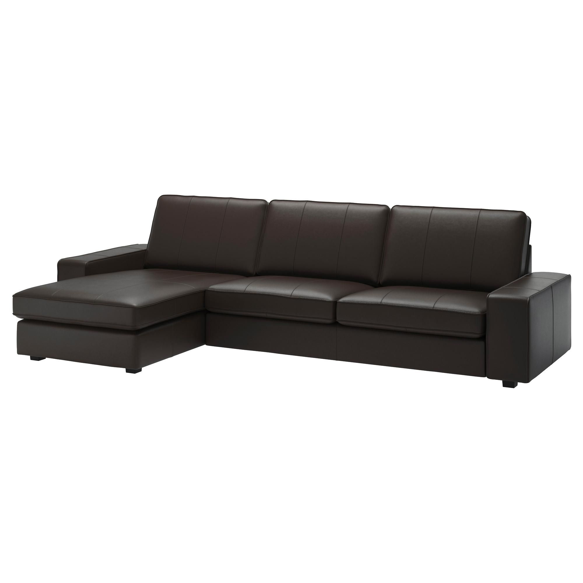 Kivik 4 Seat Sofa With Chaise Longue/grann/bomstad Dark Brown – Ikea Intended For Ikea Chaise Lounge Sofa (View 15 of 20)