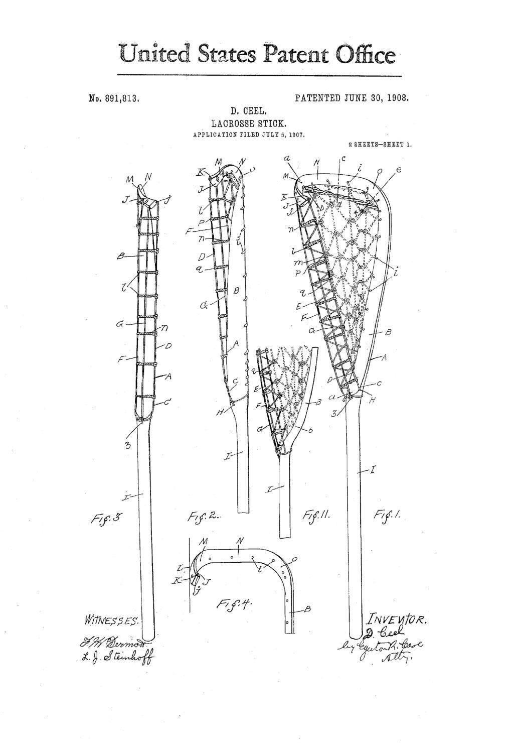 Lacrosse Stick Patent – Patent Print, Wall Decor, Lacrosse Art With Regard To Lacrosse Wall Art (View 20 of 20)