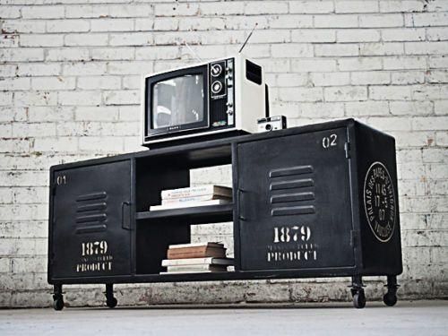 Large Retro Industrial Tv Stand Coffee Table Vintage Entertainment With 2018 Vintage Tv Stands For Sale (Photo 5544 of 7825)