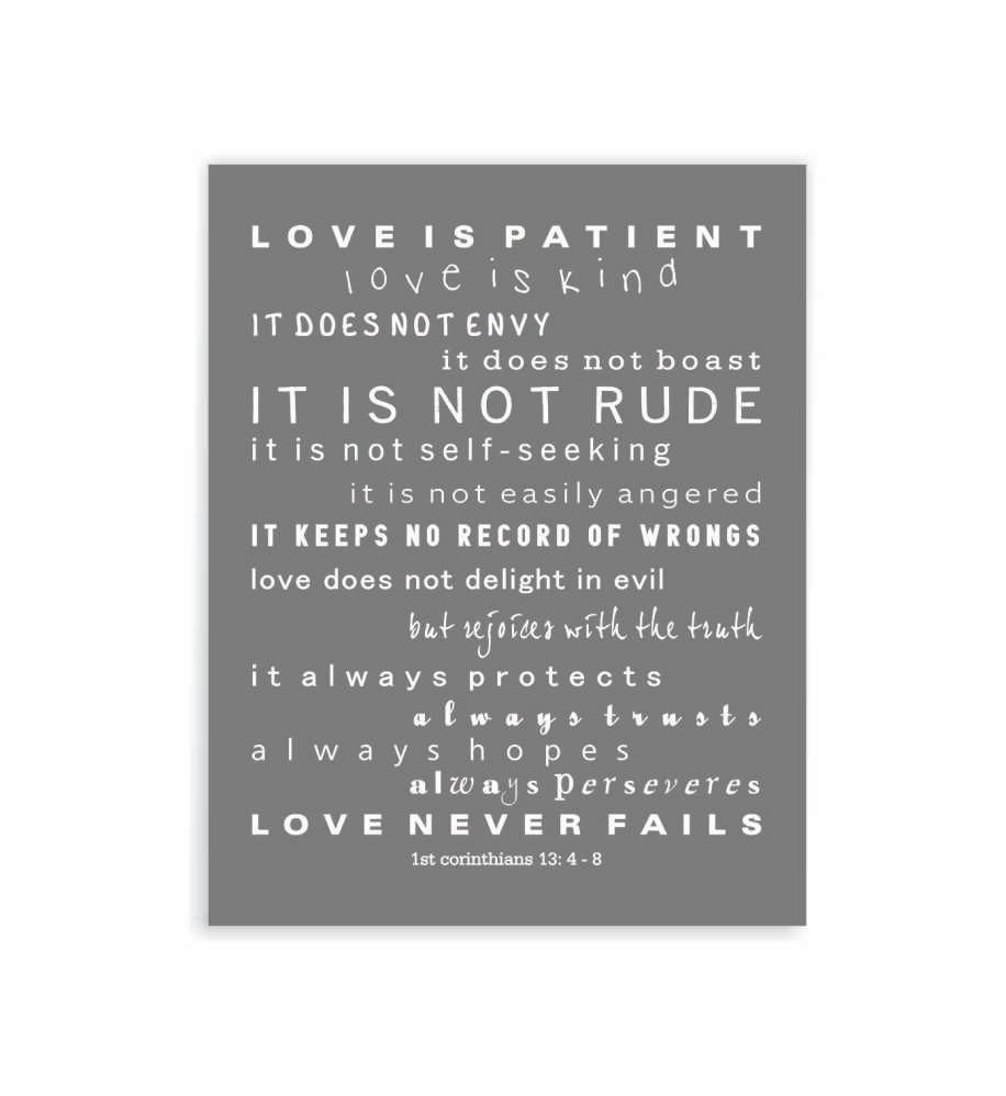 Love Is Patient Love Is Kind Scripture Wall Art 1 Corinthians Intended For Love Is Patient Love Is Kind Wall Art (Photo 7 of 20)