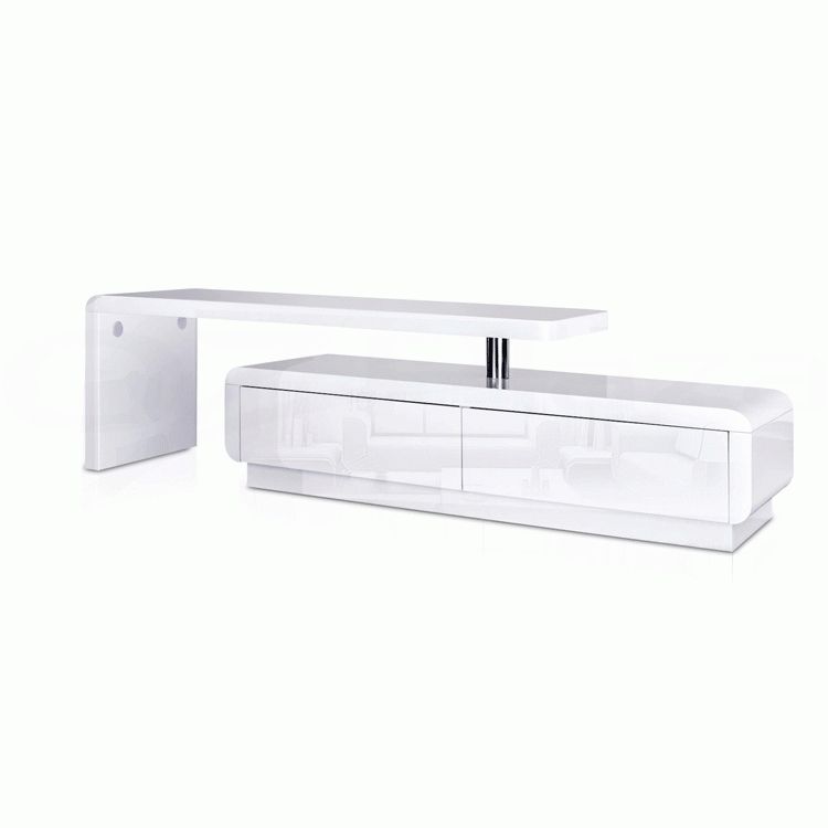 Lowline Tv Unit White Gloss Modern Tv Cabinet Stand – Techethe Regarding Most Popular Corner Tv Unit White Gloss (View 13 of 20)