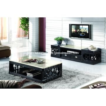 Marble Top Coffee Table & Tv Cabinet Living Room Furniture Set Regarding 2017 Tv Cabinets And Coffee Table Sets (Photo 1 of 20)
