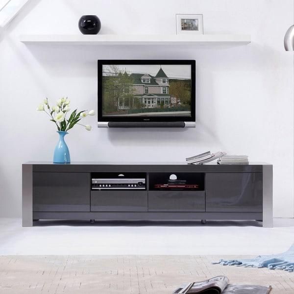 Maya' Grey High Gloss Stainless Steel Tv Stand – Free Shipping With Most Recently Released Grey Tv Stands (Photo 4750 of 7825)