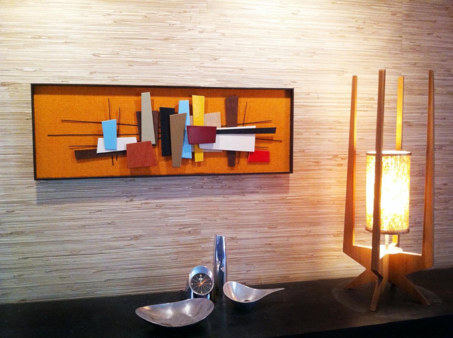 Mid Century Modern Abstract Wall Art Sculpture Painting Retro With Regard To Mad Men Wall Art (View 2 of 20)