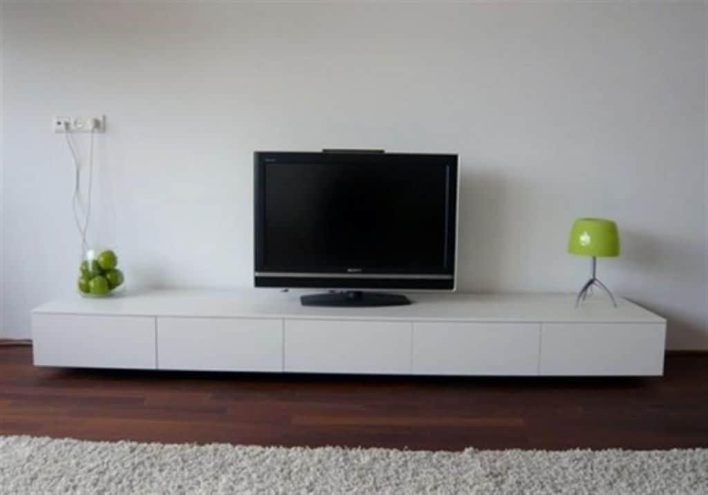 Minimalist Floating Tv Stand In White Color – Useful And Stylish With Regard To Current Floating Glass Tv Stands (Photo 1 of 20)