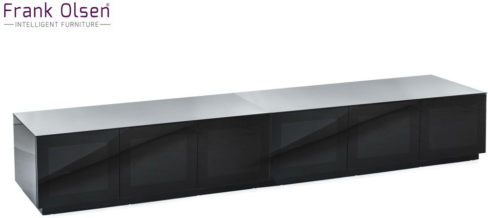 Modern Extra Wide 2.8m Tv Cabinet In High Gloss Black | Tv & Media Pertaining To Most Up To Date Wide Tv Cabinets (Photo 3981 of 7825)