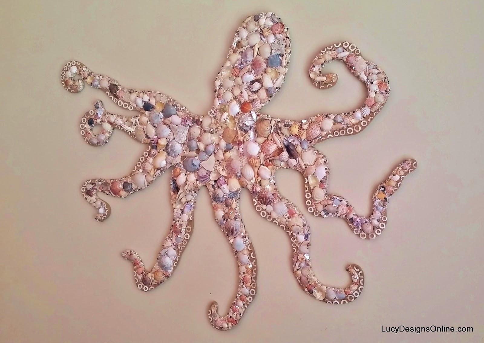 Octopus, Seahorse And Sea Turtle Wall Art, Stained Glass And With Regard To Wall Art With Seashells (View 5 of 20)