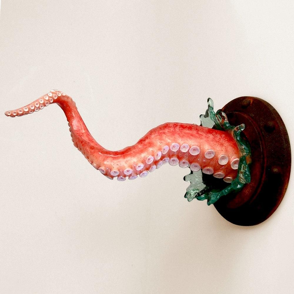 Octopus Tentacle Sculpture Unusal Gift Nautical Art Object Within Resin Animal Heads Wall Art (View 20 of 20)