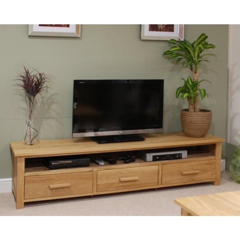 Opus Oak Furniture Wide Plasma Tv Unit | Furniture4yourhome In Most Up To Date Small Oak Tv Cabinets (Photo 5428 of 7825)