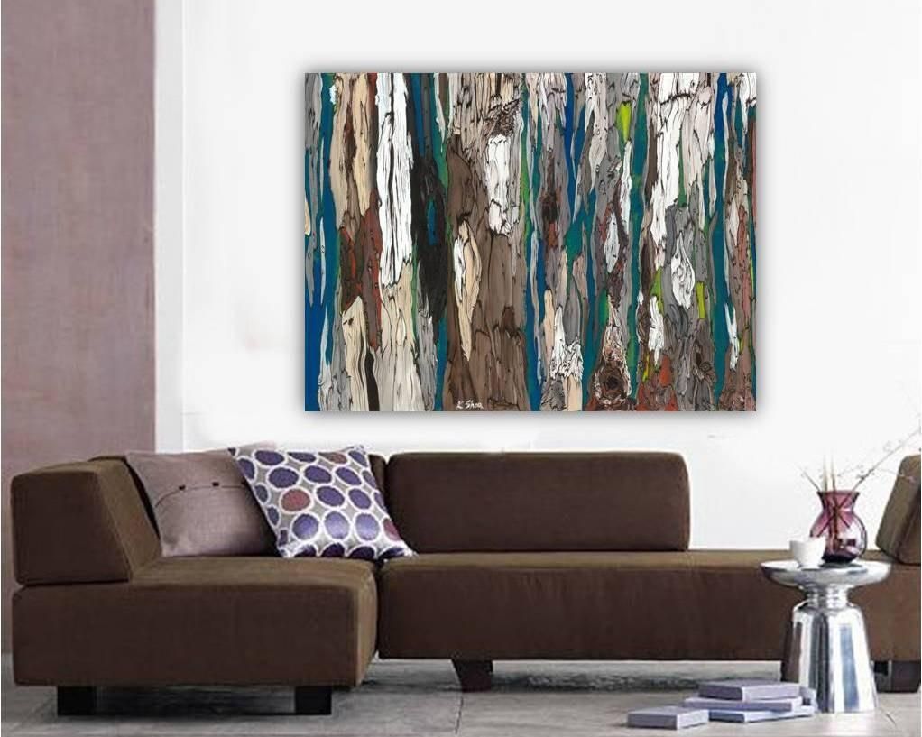 Original Very Large Masculine Wall Art Abstract Landscape Regarding Very Large Wall Art (Photo 1 of 20)