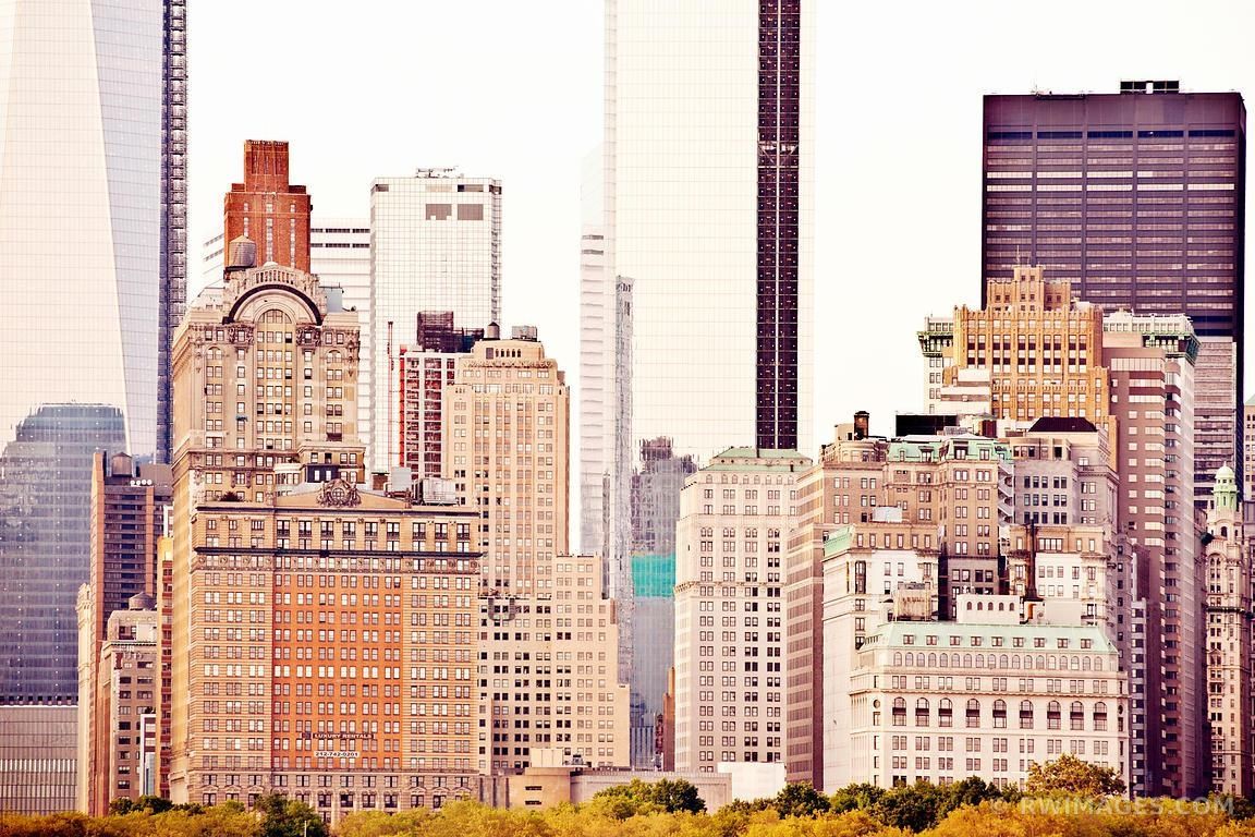 Photo Print Of Manhattan Skyline New York City Color Print Framed Pertaining To Metal Wall Art New York City Skyline (View 14 of 20)