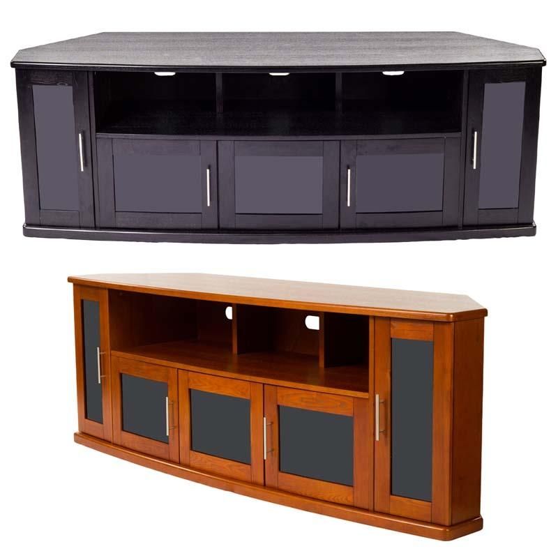Plateau Newport Series Corner Wood Tv Cabinet With Glass Doors For For 2017 Corner Wooden Tv Cabinets (Photo 13 of 20)