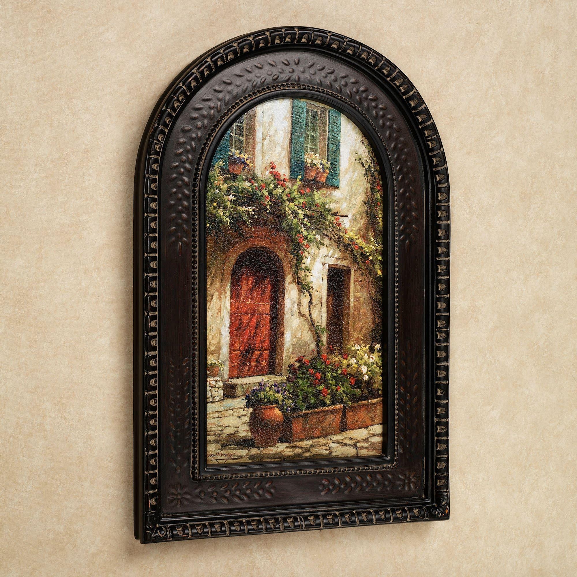 Red Door Italian Scene Arched Framed Wall Art Throughout Italian Scenery Wall Art (Photo 1 of 20)