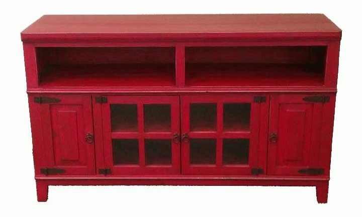 Rustic Antique Painted Tv Stands Intended For Most Up To Date Red Tv Cabinets (View 3 of 20)