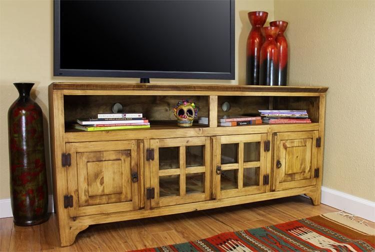 Rustic Pine Collection – Gregorio Tv Stand – Com60 With 2018 Pine Tv Cabinets (Photo 5410 of 7825)